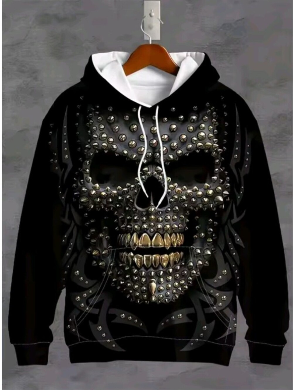 Men's Vintage Sweater 3D Skull Graphic Printed Casual Hoodie
